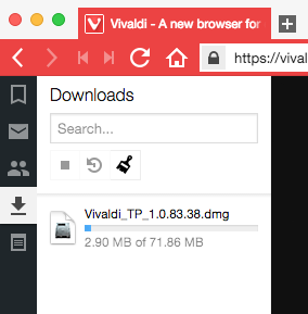 Vivaldi – окно загрузки #3